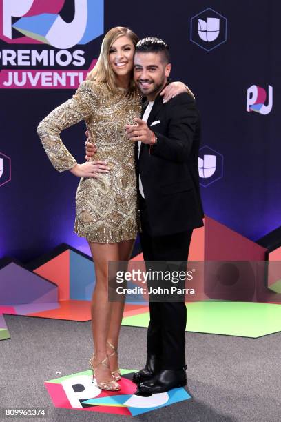 Daniela Di Giacomo and Borja Voces attend the Univision's "Premios Juventud" 2017 Celebrates The Hottest Musical Artists And Young Latinos...