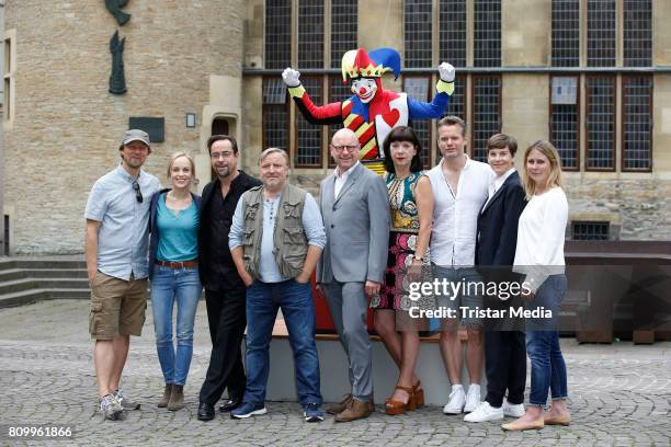 Lars Jessen, Friederike Kempter, Jan Josef Liefers, Axel Prahl, Markus Lewe, Jutta Mueller, Thorsten Wettcke, Viktoria Mayer and Nina Klamroth during...