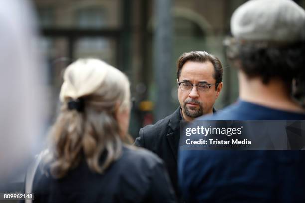 Jan Josef Liefers during the 'Tatort - Gott ist auch nur ein Mensch' On Set Photo Call on July 5, 2017 in Muenster, Germany.