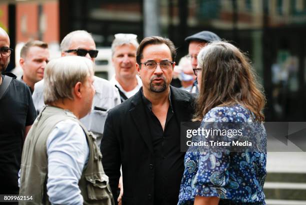 Jan Josef Liefers during the 'Tatort - Gott ist auch nur ein Mensch' On Set Photo Call on July 5, 2017 in Muenster, Germany.