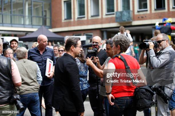 Jan Josef Liefers during the 'Tatort - Gott ist auch nur ein Mensch' On Set Photo Call on July 5, 2017 in Muenster, Germany.