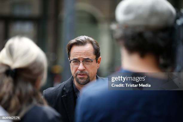 Jan Josef Liefers during the 'Tatort - Gott ist auch nur ein Mensch' On Set Photo Call on July 5, 2017 in Muenster, Germany.