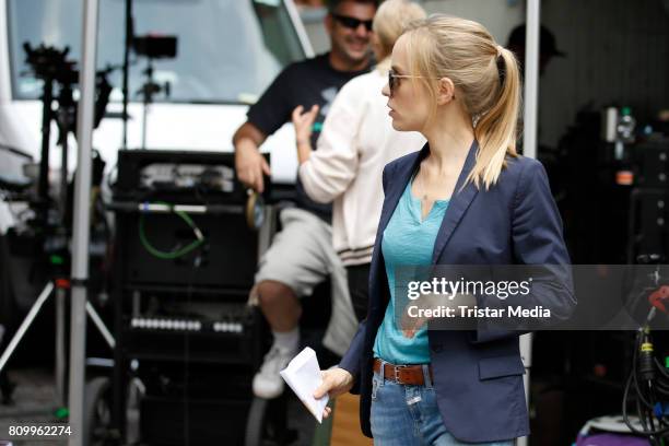 Friederike Kempter during the 'Tatort - Gott ist auch nur ein Mensch' On Set Photo Call on July 5, 2017 in Muenster, Germany.