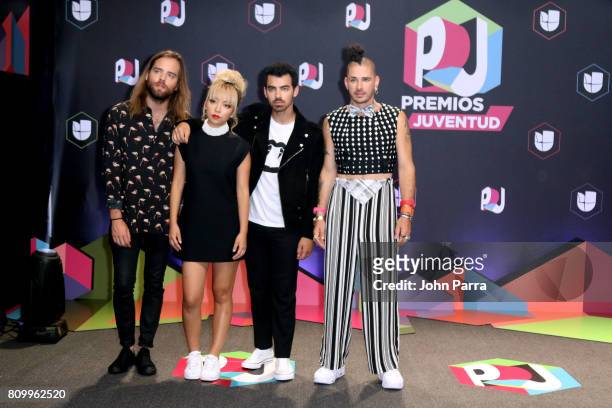 Attends the Univision's "Premios Juventud" 2017 Celebrates The Hottest Musical Artists And Young Latinos Change-Makers at Watsco Center on July 6,...