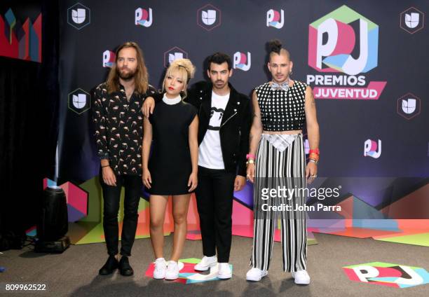 Attends the Univision's "Premios Juventud" 2017 Celebrates The Hottest Musical Artists And Young Latinos Change-Makers at Watsco Center on July 6,...