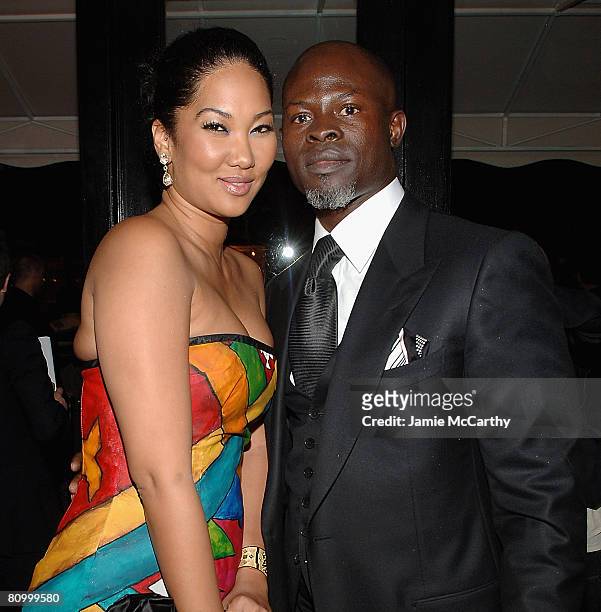 Kimora Lee Simmons and Djimon Honsou attend the Nina Ricci After Party For Met Ball Hosted By Olivier Theyskens and Lauren Santo Domingo at Philippe...