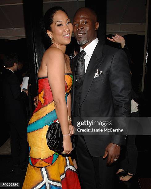 Kimora Lee Simmons and Djimon Honsou attend the Nina Ricci After Party For Met Ball Hosted By Olivier Theyskens and Lauren Santo Domingo at Philippe...