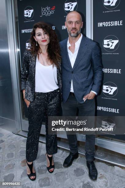 Actress Belcim Bilgin and Jean-Baptiste Pauchard attend the "Don't Take it Personally" by Jade Jagger & Jean-Baptiste Pauchard Exhibition Party on...