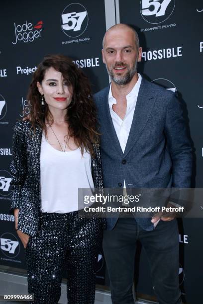Actress Belcim Bilgin and Jean-Baptiste Pauchard attend the "Don't Take it Personally" by Jade Jagger & Jean-Baptiste Pauchard Exhibition Party on...