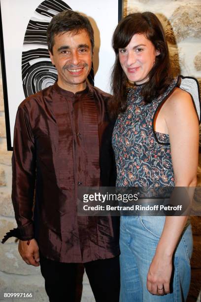 Ariel Wizman and his wife Osnath Assayag attend the "Don't Take it Personally" by Jade Jagger & Jean-Baptiste Pauchard Exhibition Party on July 6,...