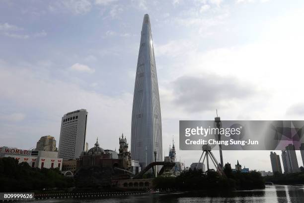 The general view of Lotte World Tower on July 7, 2017 in Seoul, South Korea. The U.S. Said that it will use military force if needed to stop North...