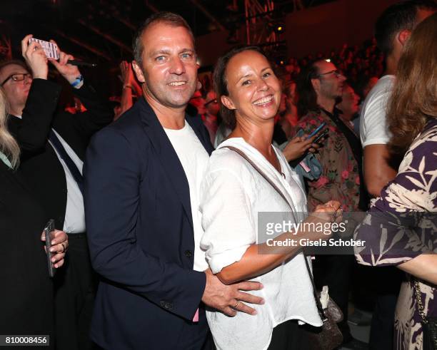 Hansi Flick and his wife Silke Flick during the 50th anniversary celebration of Marc O'Polo at its headquarters on July 6, 2017 in Stephanskirchen...