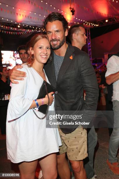 Stephan Luca and his daughter Emely Luca during the 50th anniversary celebration of Marc O'Polo at its headquarters on July 6, 2017 in...