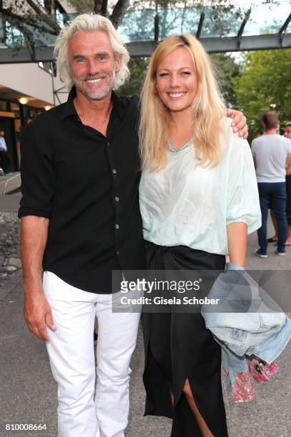 Bobby Dekeyser, Former professional football keeper and his daughter Carolin Dekeyser during the 50th anniversary celebration of Marc O'Polo at its...