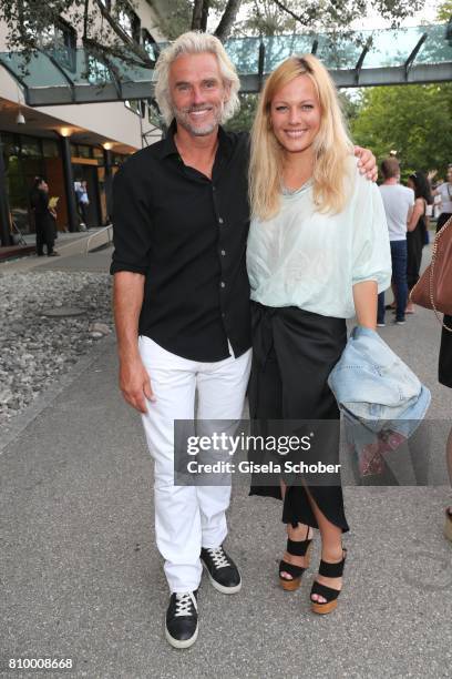 Bobby Dekeyser, Former professional football keeper and his daughter Carolin Dekeyser during the 50th anniversary celebration of Marc O'Polo at its...