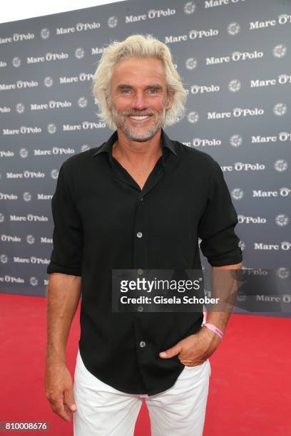 Bobby Dekeyser, Former professional football keeper during the 50th anniversary celebration of Marc O'Polo at its headquarters on July 6, 2017 in...