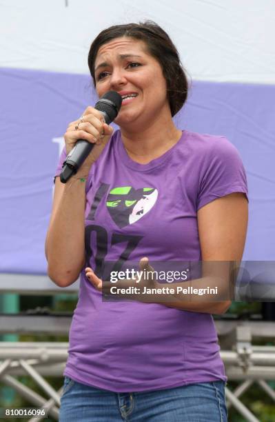 Jennifer DiNoia from the cast of Wicked performs at 106.7 Lite FM's Broadway In Bryant Park on July 6, 2017 in New York City.