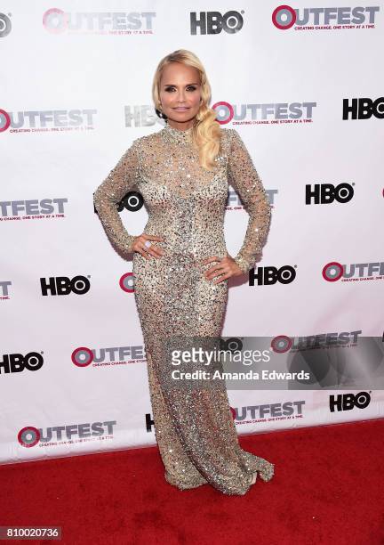 Actress and singer Kristin Chenoweth arrives at the 2017 Outfest Los Angeles LGBT Film Festival Opening Night Gala of "God's Own Country" at the...