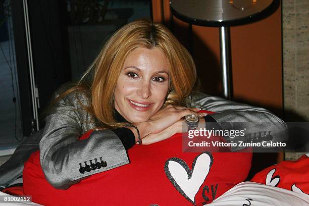 Italian actress Adriana Volpe attends the Sweet Years Homewear Launch held at Park Hyatt Hotel on May 5, 2008 in Milan, Italy.