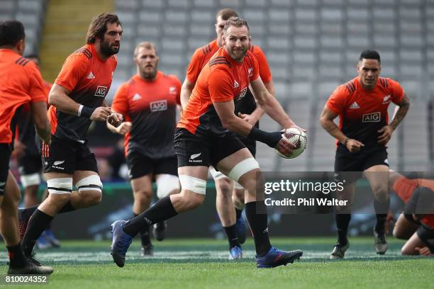 Kieran Read of the All Blacks during the New Zealand All Blacks Captains Run at Eden Park on July 7, 2017 in Auckland, New Zealand.