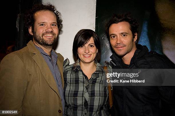 Sam Howden, Elle and Damian Walshe-Howling attend the opening night of the St Kilda Film Festival at the Palais Theatre on May 6, 2008 in Melbourne,...