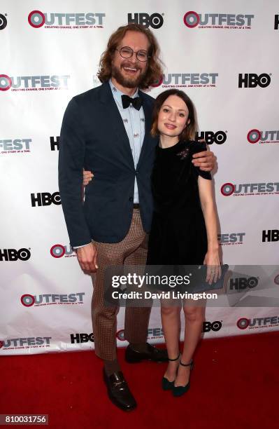 Writer/producer Bryan Fuller and actress Emily Browning attend the 2017 Outfest Los Angeles LGBT Film Festival Opening Night Gala of "God's Own...