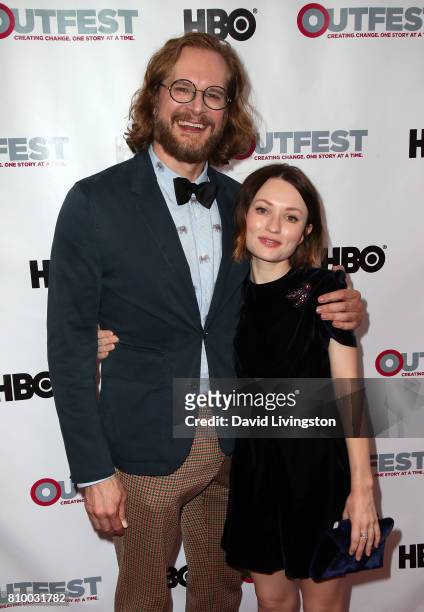 Writer/producer Bryan Fuller and actress Emily Browning attend the 2017 Outfest Los Angeles LGBT Film Festival Opening Night Gala of "God's Own...