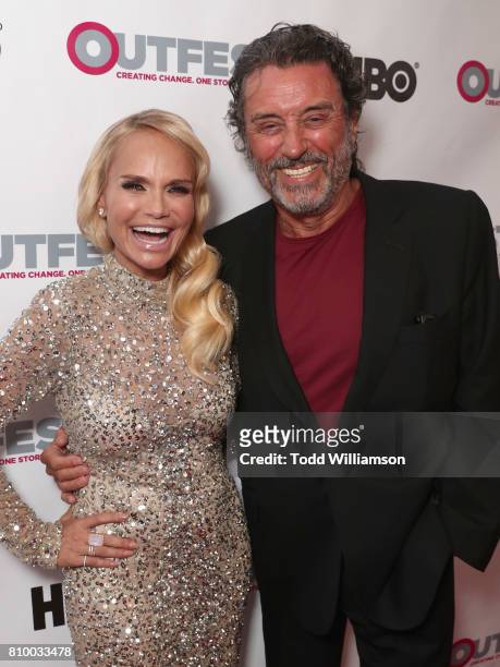 Kristin Chenoweth and Ian McShane attend the 2017 Outfest Los Angeles LGBT Film Festival Opening Night Gala at Orpheum Theatre on July 6, 2017 in Los...