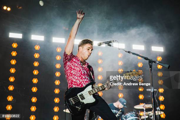 Mike Kerr of Royal Blood performs during day 1 of NOS Alive on July 6, 2017 in Lisbon, Portugal.