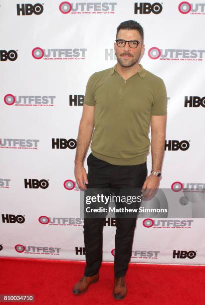 Actor Zachary Quinto attends the opening night gala of 'God's Own Country' at the 2017 Outfest Los Angeles LGBT Film Festival at Orpheum Theatre on...