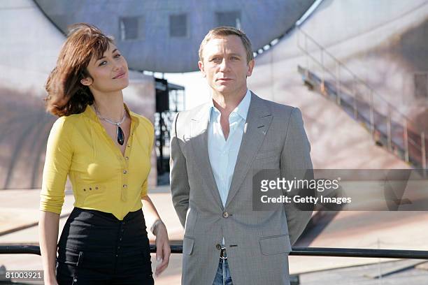 Olga Korylenko and Daniel Craig are seen on the sea stage in Bregenz on 06 May, 2008 in Bregenz, Austria. Since the 30th april the austrian director...