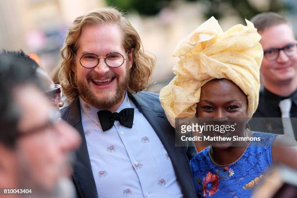 Writer/producer Bryan Fuller and actress Yetide Badaki attend the opening night gala of 'God's Own Country' at the 2017 Outfest Los Angeles LGBT Film...