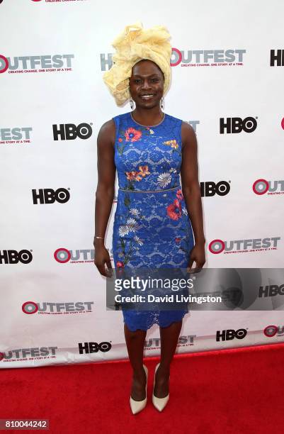 Actress Yetide Badaki attends the 2017 Outfest Los Angeles LGBT Film Festival Opening Night Gala of "God's Own Country" at the Orpheum Theatre on...