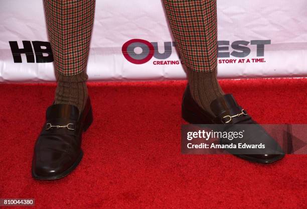 Writer Bryan Fuller, shoe detail, arrives at the 2017 Outfest Los Angeles LGBT Film Festival Opening Night Gala of "God's Own Country" at the Orpheum...