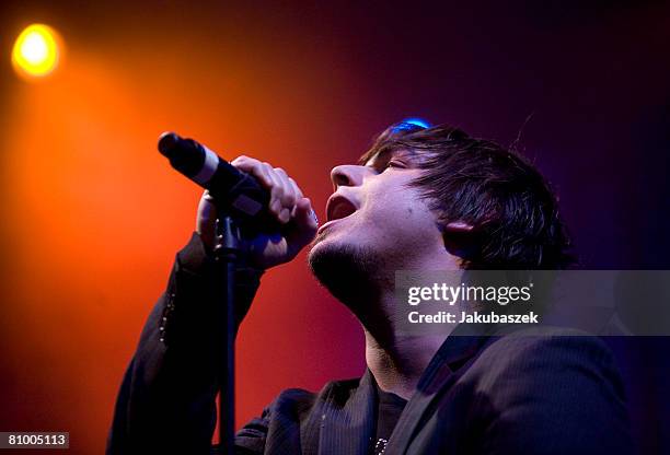 Germjan Singer Nevio Passaro performs live during a concert at the Radialsystem V on May 06, 2008 in Berlin, Germany. The concert is part of the...