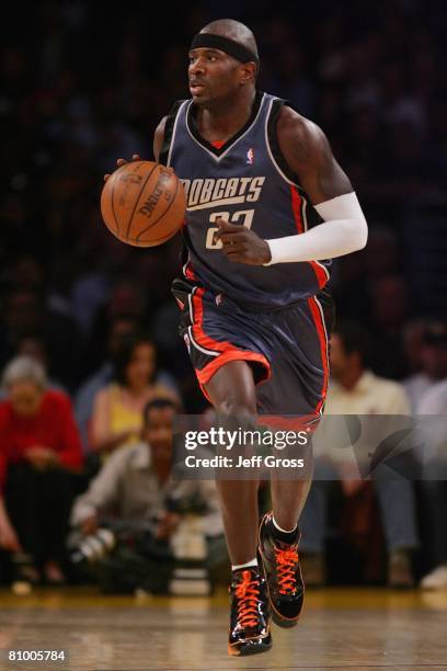 Jason Richardson of the Charlotte Bobcats brings the ball upcourt during the game against the Los Angeles Lakers on March 26, 2008 at Staples Center...