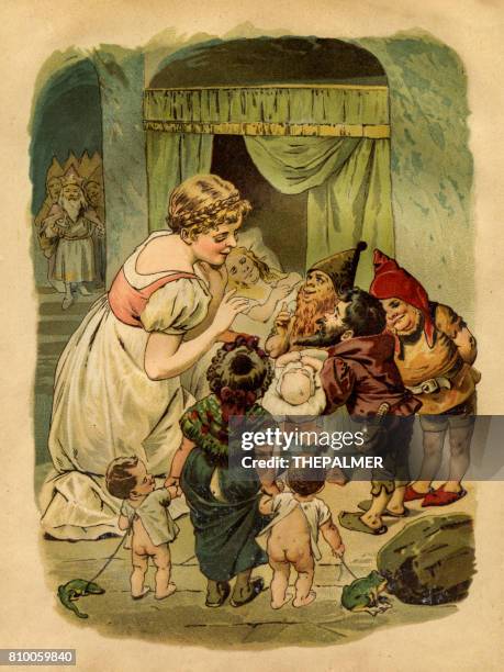 brothers grimm fairy tales 1863 - cinderella stock illustrations