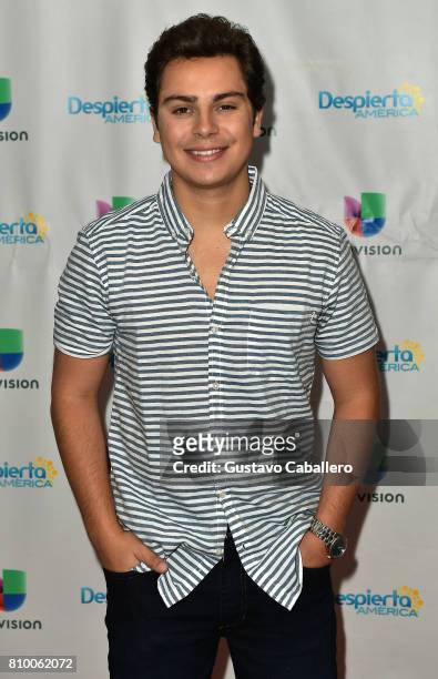 Jake T.Austin is seen on the set of 'Despierta America' to promote the film The EMOJI Movie at Univision Studios on July 6, 2017 in Miami, Florida.