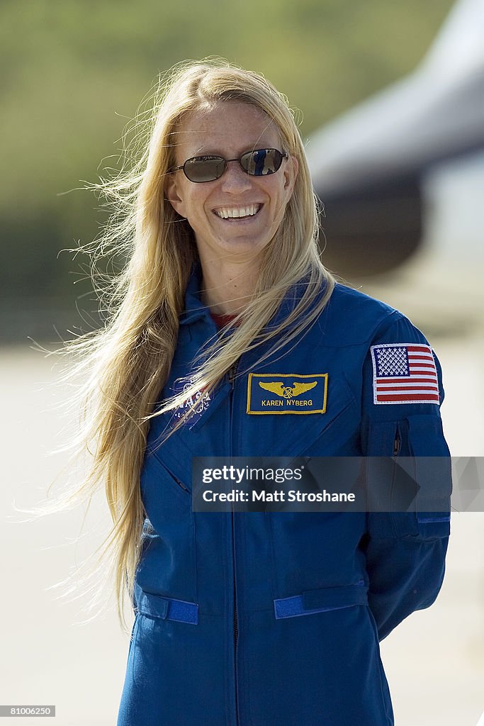 Discovery Shuttle Crew Arrives At Cape Canaveral For Tests