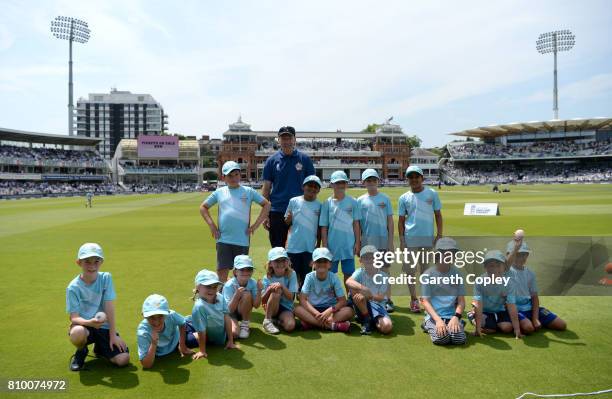 Children take part in All Stars cricket during the lunch break of day one of 1st Investec Test match between England and South Africa at Lord's...