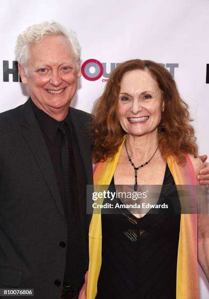 Actress Beth Grant and actor Michael Chieffo arrive at the 2017 Outfest Los Angeles LGBT Film Festival Opening Night Gala of "God's Own Country" at...