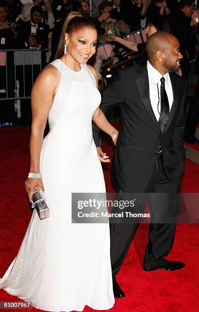 Singer Janet Jackson and record producer Jermaine Dupri attend the Metropolitan Museum of Art Costume Institute Gala "Superheroes: Fashion & Fantasy"...