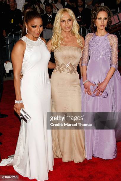 Singer Janet Jackson, designer Donatella Versace and her daughter Allegra Versace attend the Metropolitan Museum of Art Costume Institute Gala...