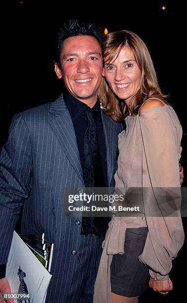 Frankie Dettori and wife Catherine attend the launch party for the Derby Festival 2008, at Gaucho on May 6, 2008 in London, England.