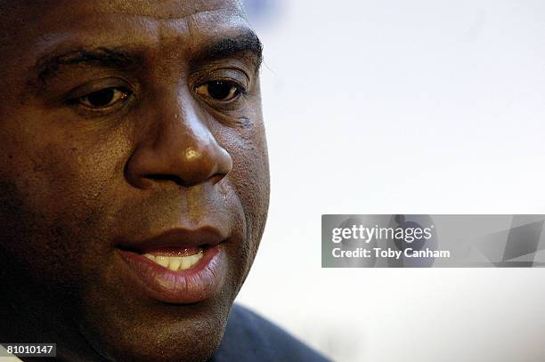 Former NBA legend Earvin "Magic" Johnson attends the 3rd annual USA Today Hollywood Hero Award, where he is honored in recognition of his work in the...