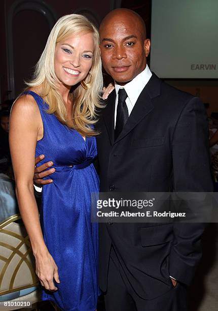 Personalities Brooke Long and Travis Payne attend the USA TODAY Hollywood Hero honoring Magic Johnson at the Beverly Hills Hotel on May 6, 2008 in...