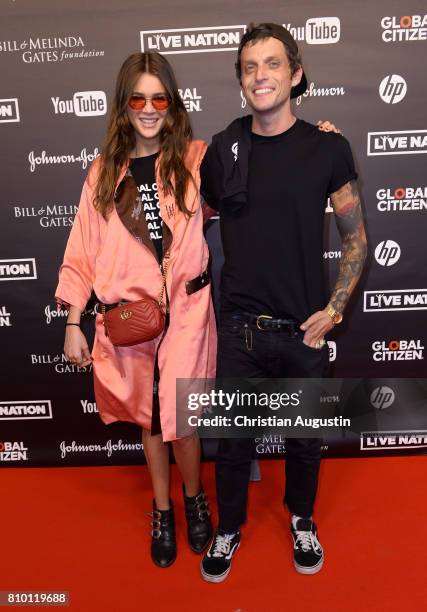 Giannina Mueller and Carl Jakob Haupt attend the Global Citizen Festival at the Barclaycard Arena on July 6, 2017 in Hamburg, Germany.