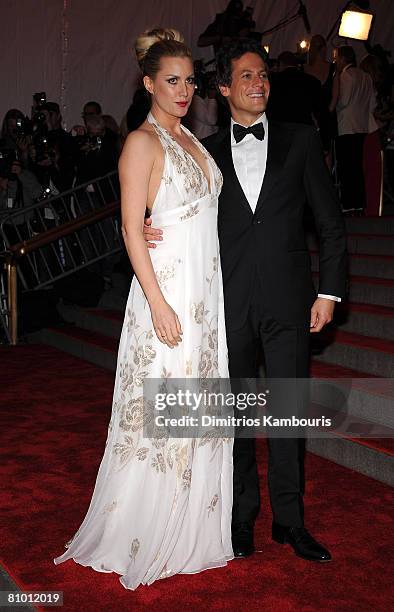 Actors Alice Evans and Ioan Gruffudd attend the Metropolitan Museum of Art Costume Institute Gala "Superheroes: Fashion And Fantasy" at the...