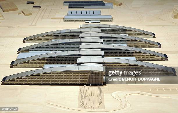 Illustration picture of a scale-model of the future NATO headquarters in Brussels, on May 7, 2008. The construction of the new headquarters of NATO...