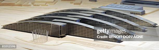 Illustration picture of a scale-model of the future NATO headquarters in Brussels, on May 7, 2008. The construction of the new headquarters of NATO...